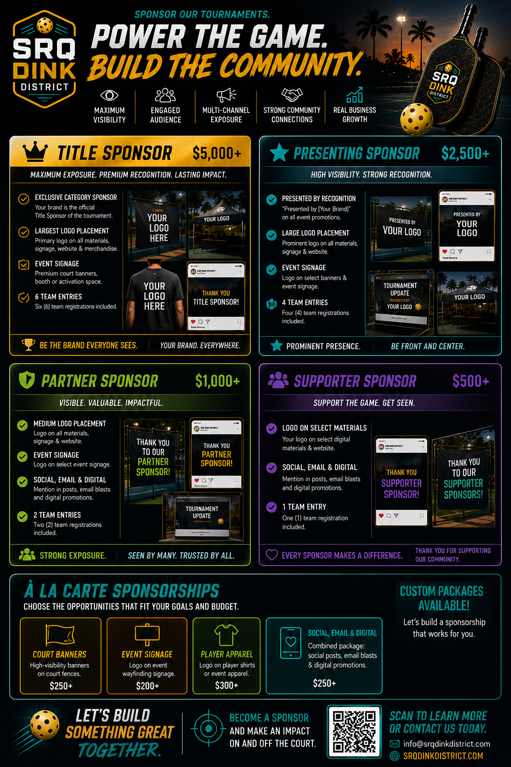 SRQ Dink District sponsorship packages flyer